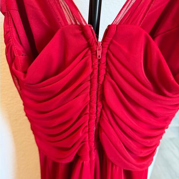 Roberta Bridal Red Twisted Bodice Maxi Dress M - Picture 6 of 6